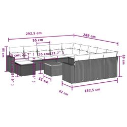 Set mobilier de gradina VidaXL 3224425 (Black/Cream) Thumb