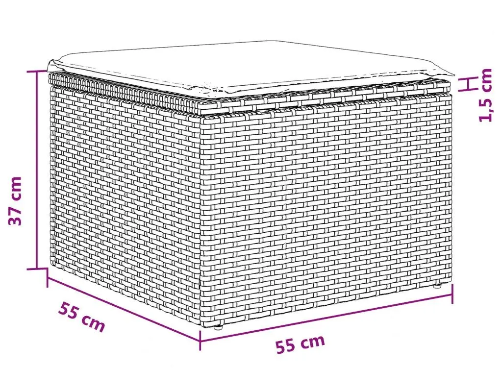 Set mobilier de gradina VidaXL 3224425 (Black/Cream)