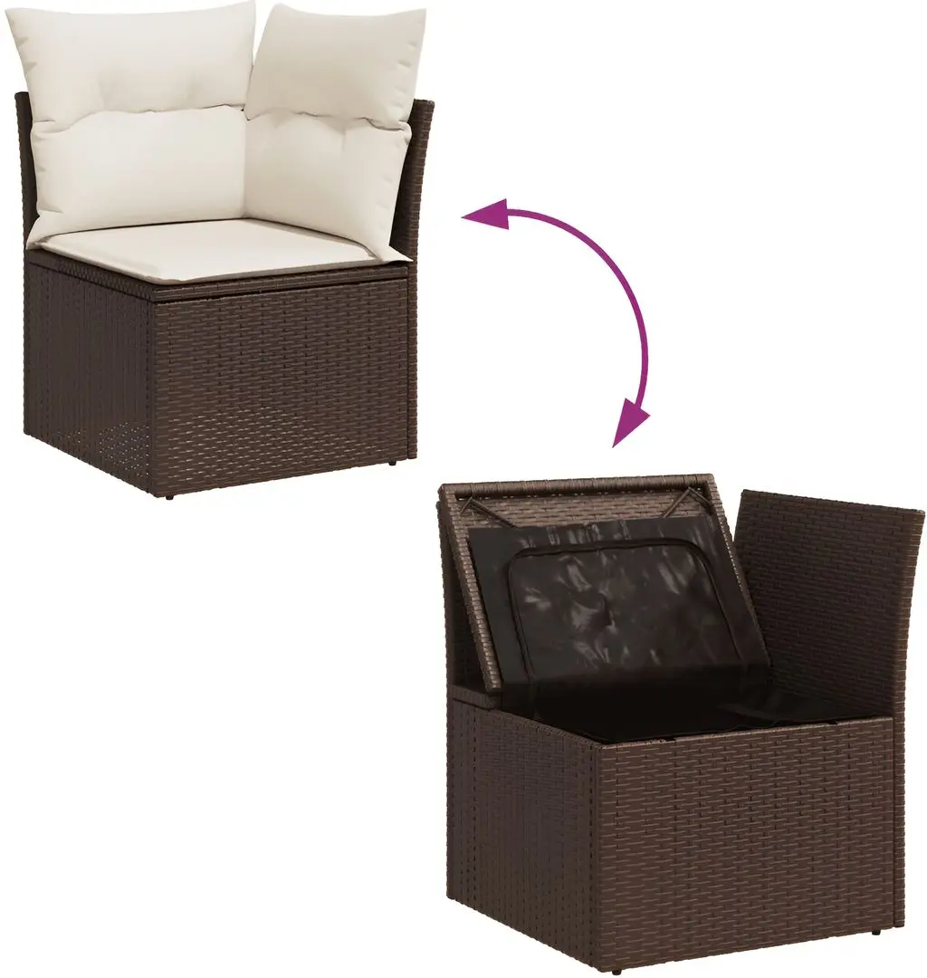 Set mobilier de grădină VidaXL 3250212 (Brown/White)