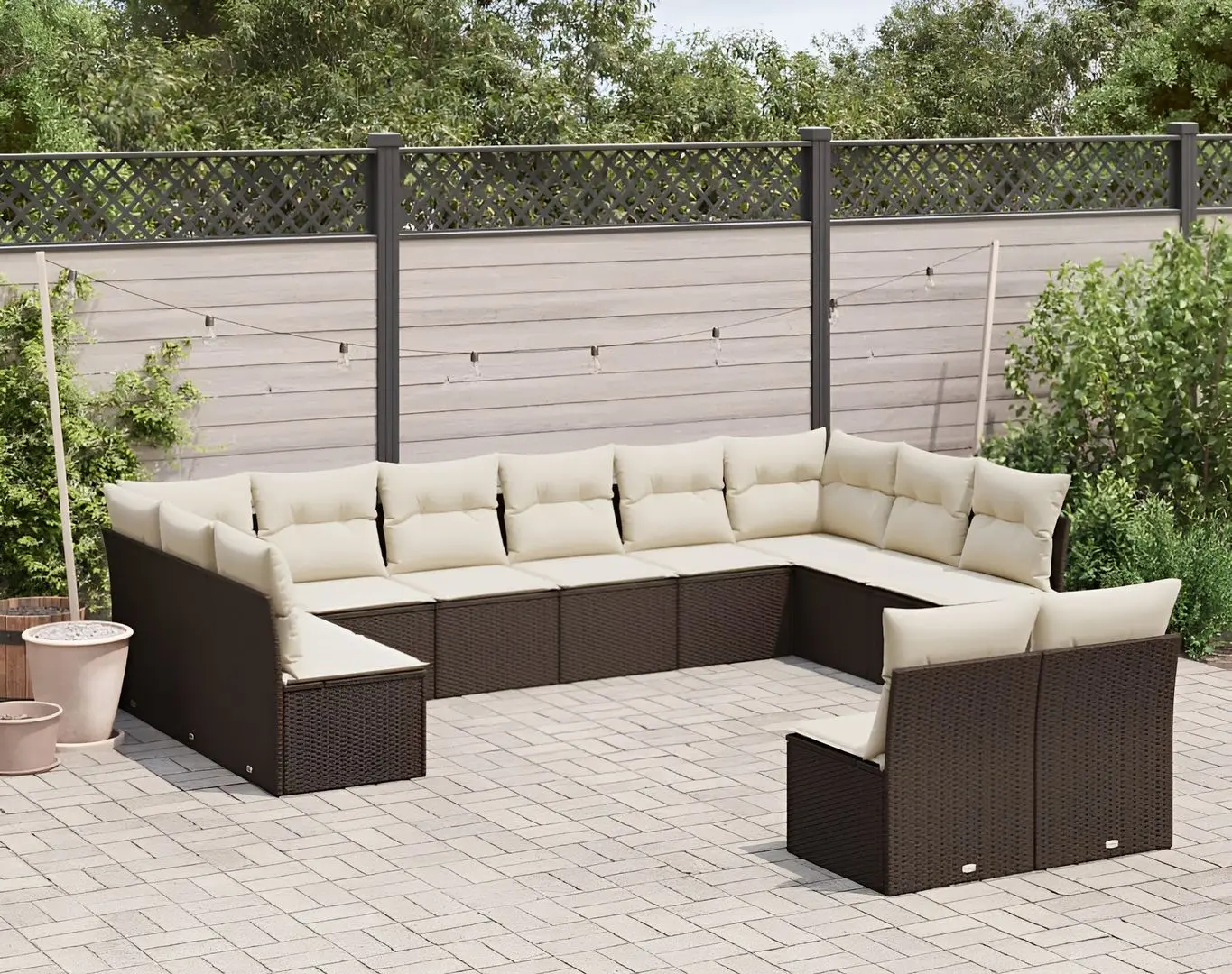 Set mobilier de grădină VidaXL 3250212 (Brown/White)