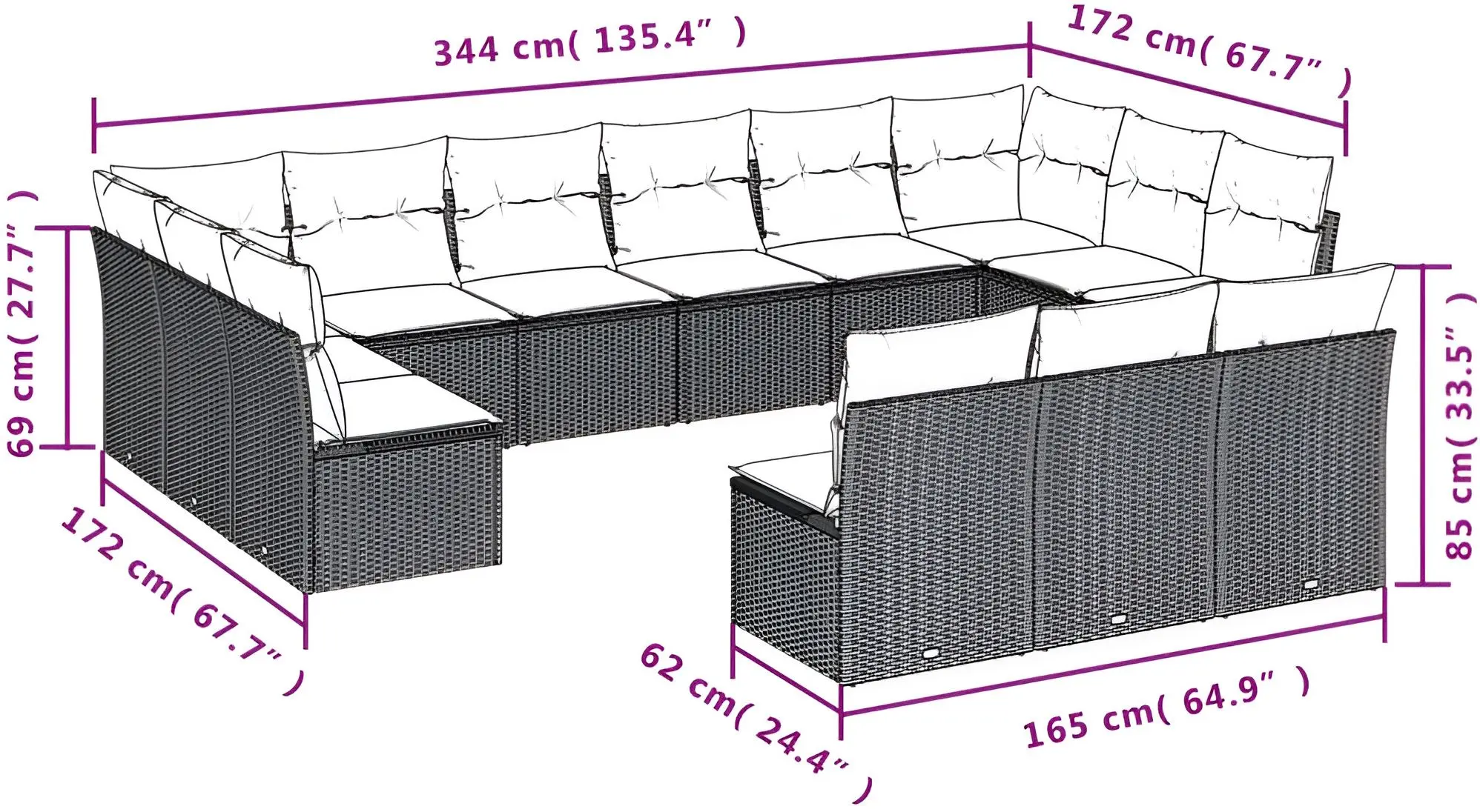Set mobilier de grădină VidaXL 3250232 (Brown/White)