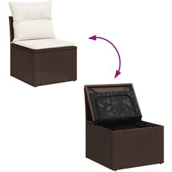 Set mobilier de grădină VidaXL 3250232 (Brown/White) Thumb