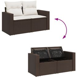 Set mobilier de grădină VidaXL 3251170 (Brown/White) Thumb