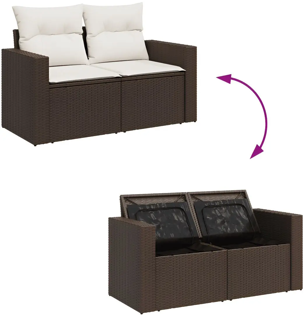 Set mobilier de grădină VidaXL 3251170 (Brown/White)