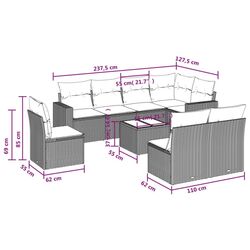 Set mobilier de gradina VidaXL 3251413 (Black/Cream) Thumb