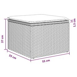 Set mobilier de gradina VidaXL 3251413 (Black/Cream) Thumb