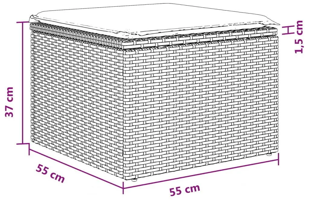 Set mobilier de gradina VidaXL 3251413 (Black/Cream)