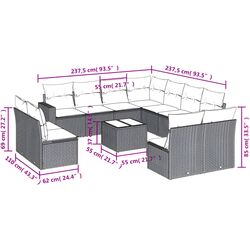 Set mobilier de grădină vidaXL 3251477 (Grey) Thumb