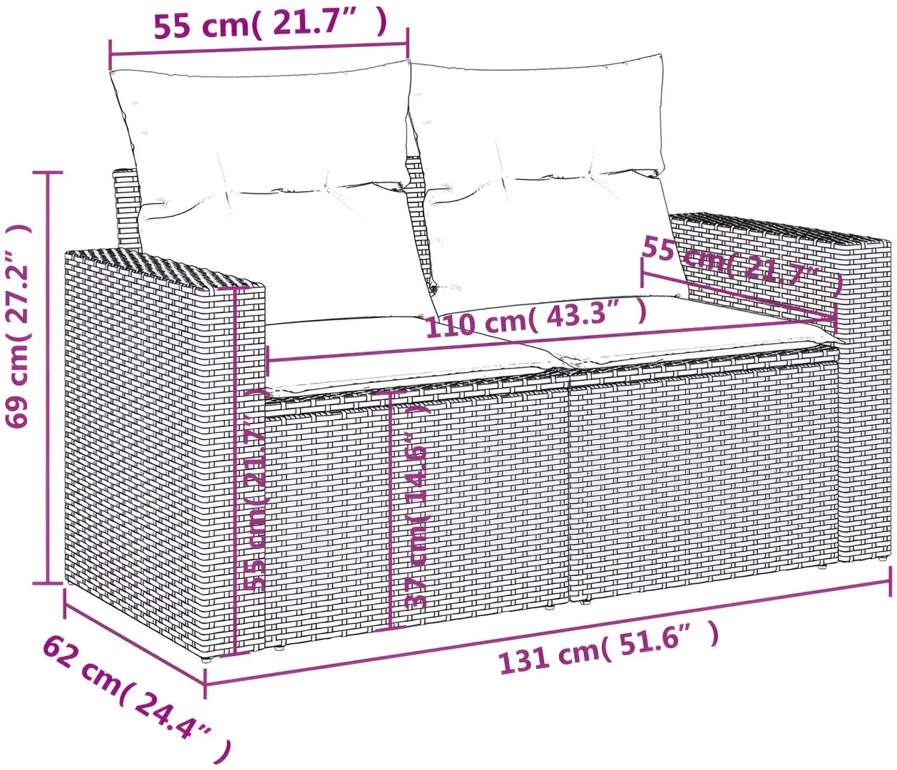 Set mobilier de grădină vidaXL 3251776 (Beige/Grey)