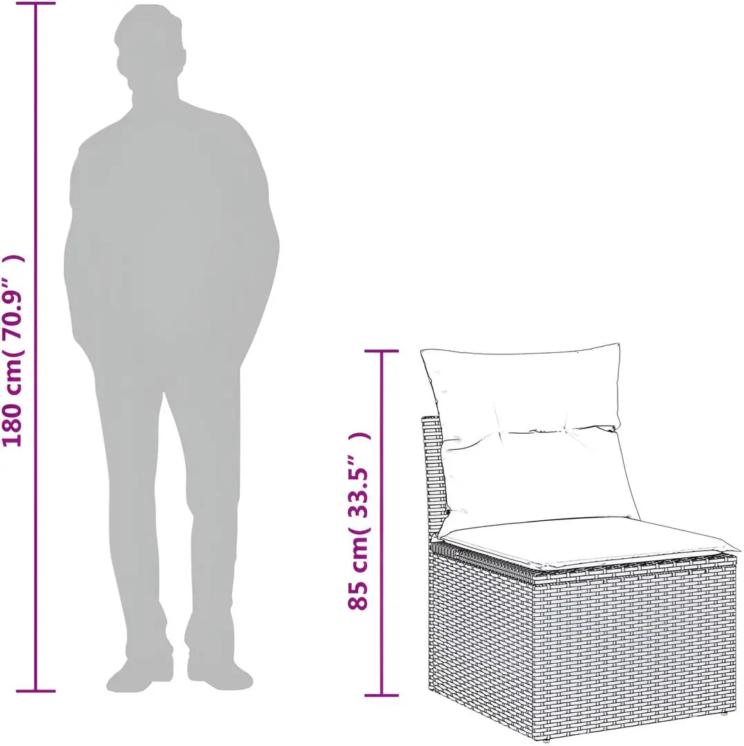 Set mobilier de grădină VidaXL 3256199 (Beige/Grey)