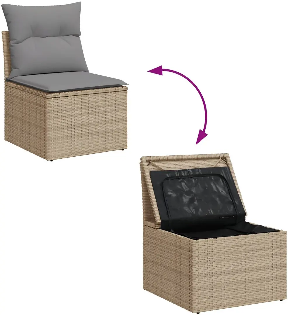 Set mobilier de grădină VidaXL 3256199 (Beige/Grey)