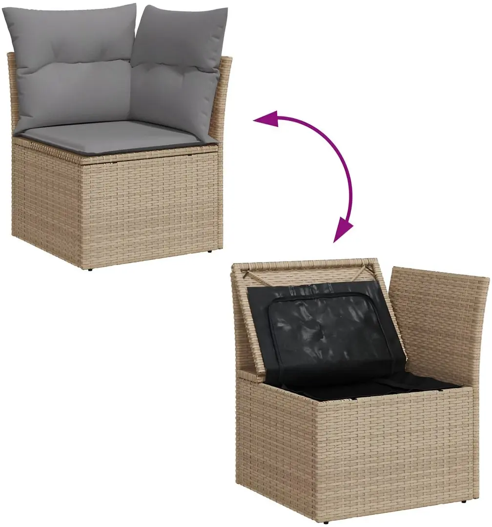 Set mobilier de grădină VidaXL 3256199 (Beige/Grey)