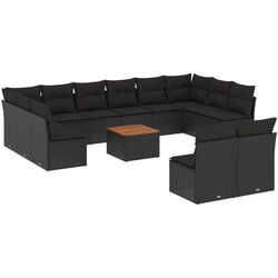 Set mobilier de gradina VidaXL 3256223 (Black/Acacia) Thumb
