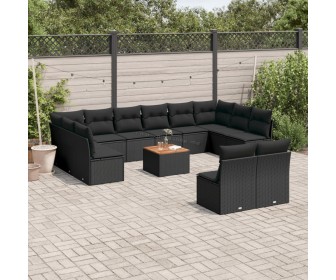 Set mobilier de gradina VidaXL 3256223 (Black/Acacia)