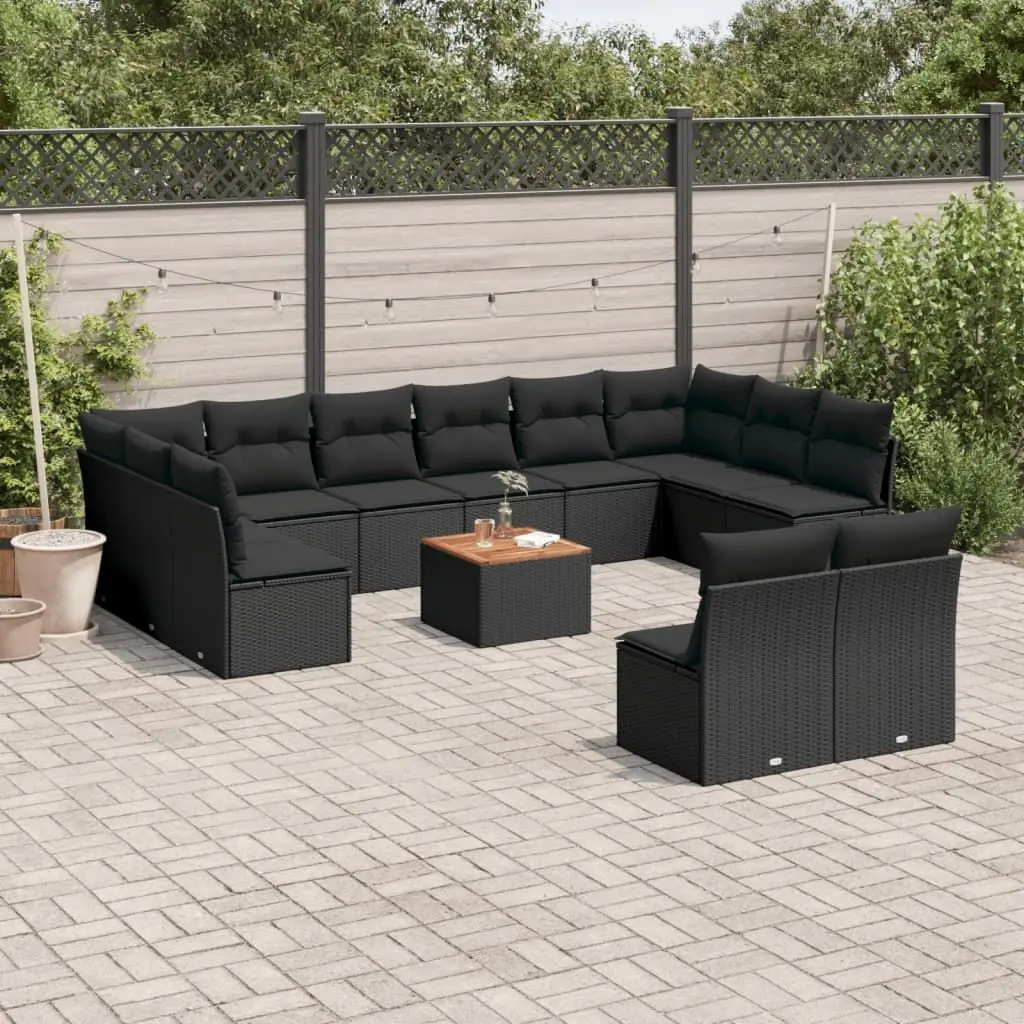 Set mobilier de gradina VidaXL 3256223 (Black/Acacia)