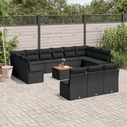 Set mobilier de gradina VidaXL 3256230 (Black/Acacia)