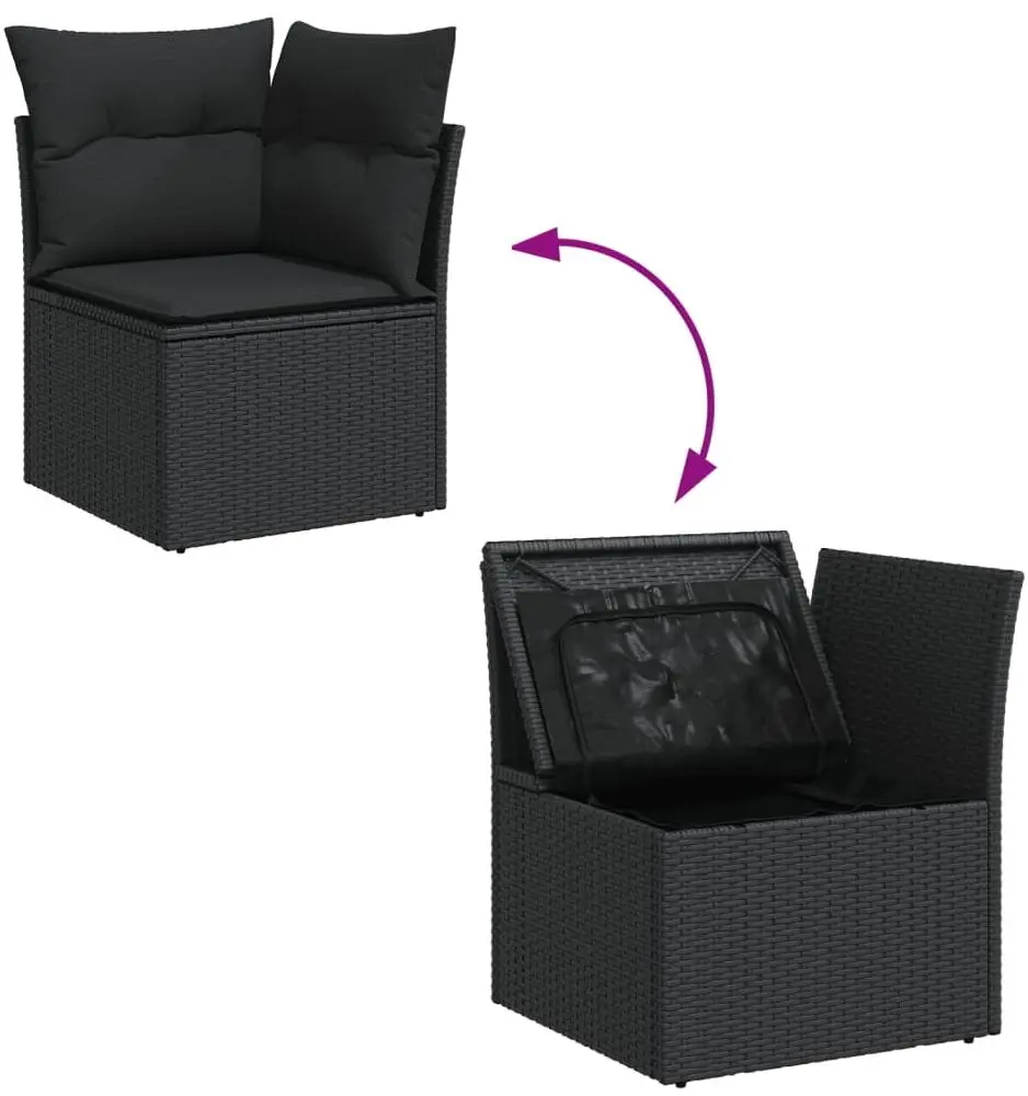 Set mobilier de gradina VidaXL 3256230 (Black/Acacia)
