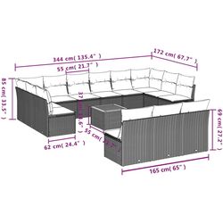 Set mobilier de gradina VidaXL 3256230 (Black/Acacia) Thumb