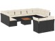 Set mobilier de gradina VidaXL 3256245 (Black/Cream/Acacia)