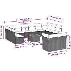 Set mobilier de gradina VidaXL 3256245 (Black/Cream/Acacia) Thumb