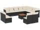 Set mobilier de gradina VidaXL 3256259 (Black/Cream/Acacia)