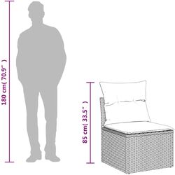 Set mobilier de gradina VidaXL 3256259 (Black/Cream/Acacia) Thumb