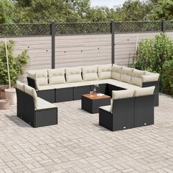 Set mobilier de gradina VidaXL 3256259 (Black/Cream/Acacia)
