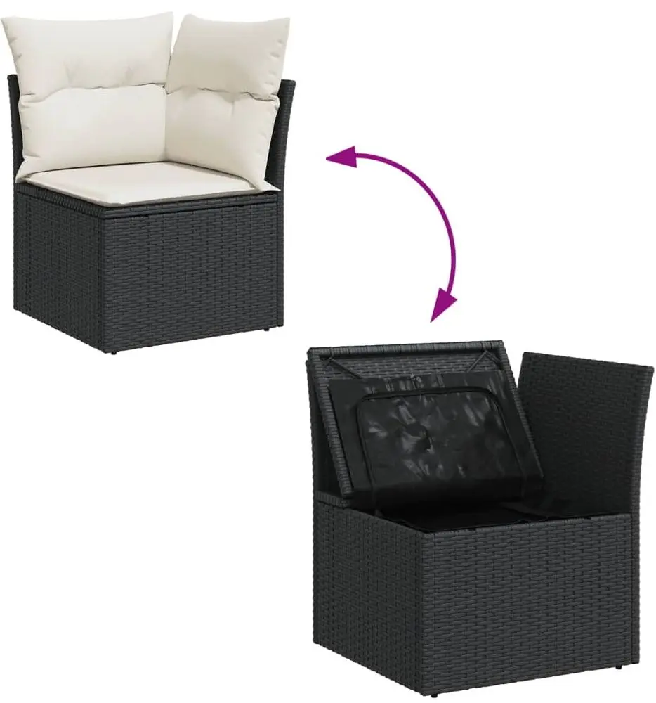 Set mobilier de gradina VidaXL 3256259 (Black/Cream/Acacia)