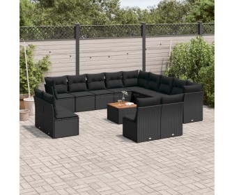 Set mobilier de gradina VidaXL 3256265 (Black/Acacia)