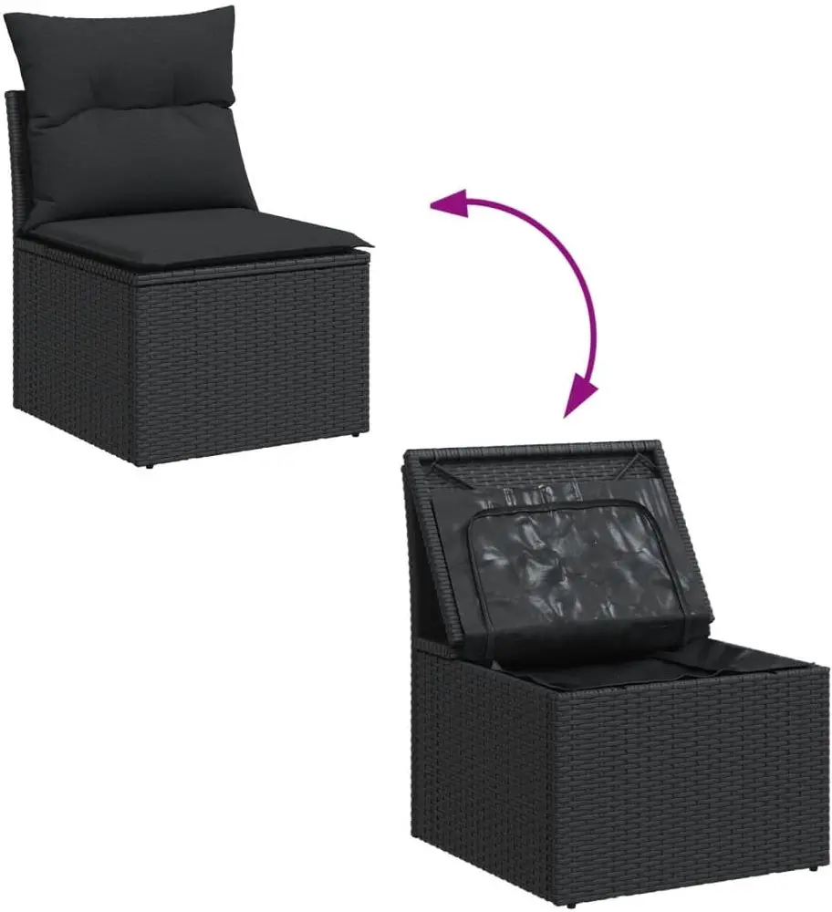 Set mobilier de gradina VidaXL 3256265 (Black/Acacia)