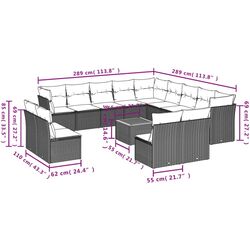 Set mobilier de gradina VidaXL 3256265 (Black/Acacia) Thumb