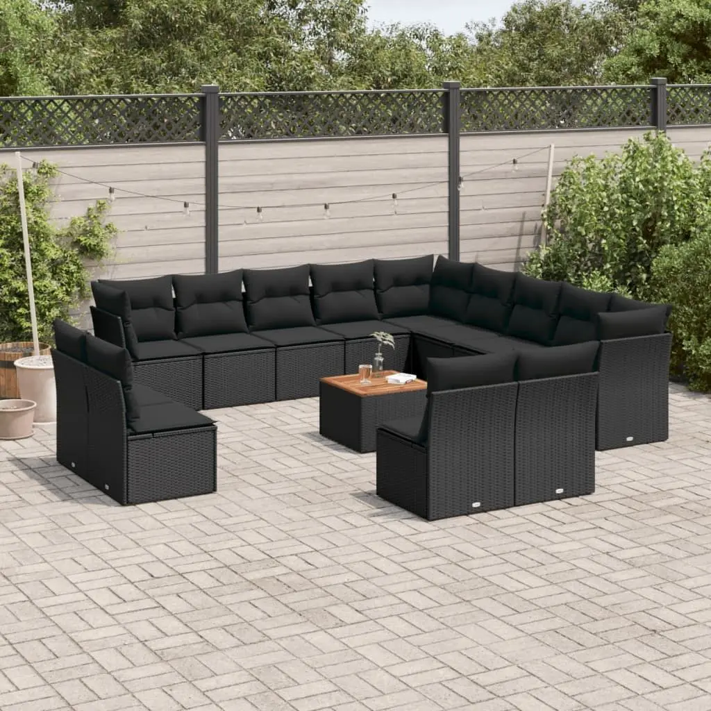 Set mobilier de gradina VidaXL 3256265 (Black/Acacia)