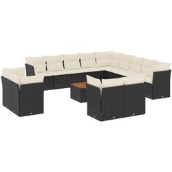 Комплект садовой мебели VidaXL 3256287 (Black/Cream/Acacia) Thumb