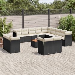 Set mobilier de gradina VidaXL 3256287 (Black/Cream/Acacia)