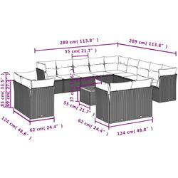 Комплект садовой мебели VidaXL 3256287 (Black/Cream/Acacia) Thumb