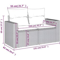 Set mobilier de grădină VidaXL 3256591 (Beige/Grey) Thumb