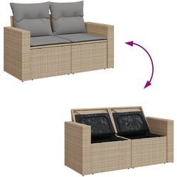 Set mobilier de grădină VidaXL 3256591 (Beige/Grey) Thumb