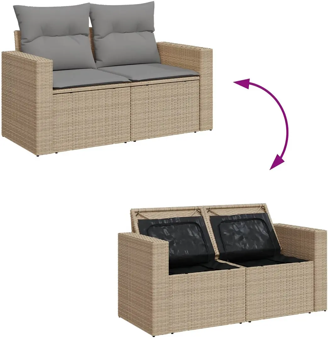 Set mobilier de grădină VidaXL 3256591 (Beige/Grey)