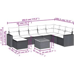 Set mobilier de grădină VidaXL 3256591 (Beige/Grey) Thumb