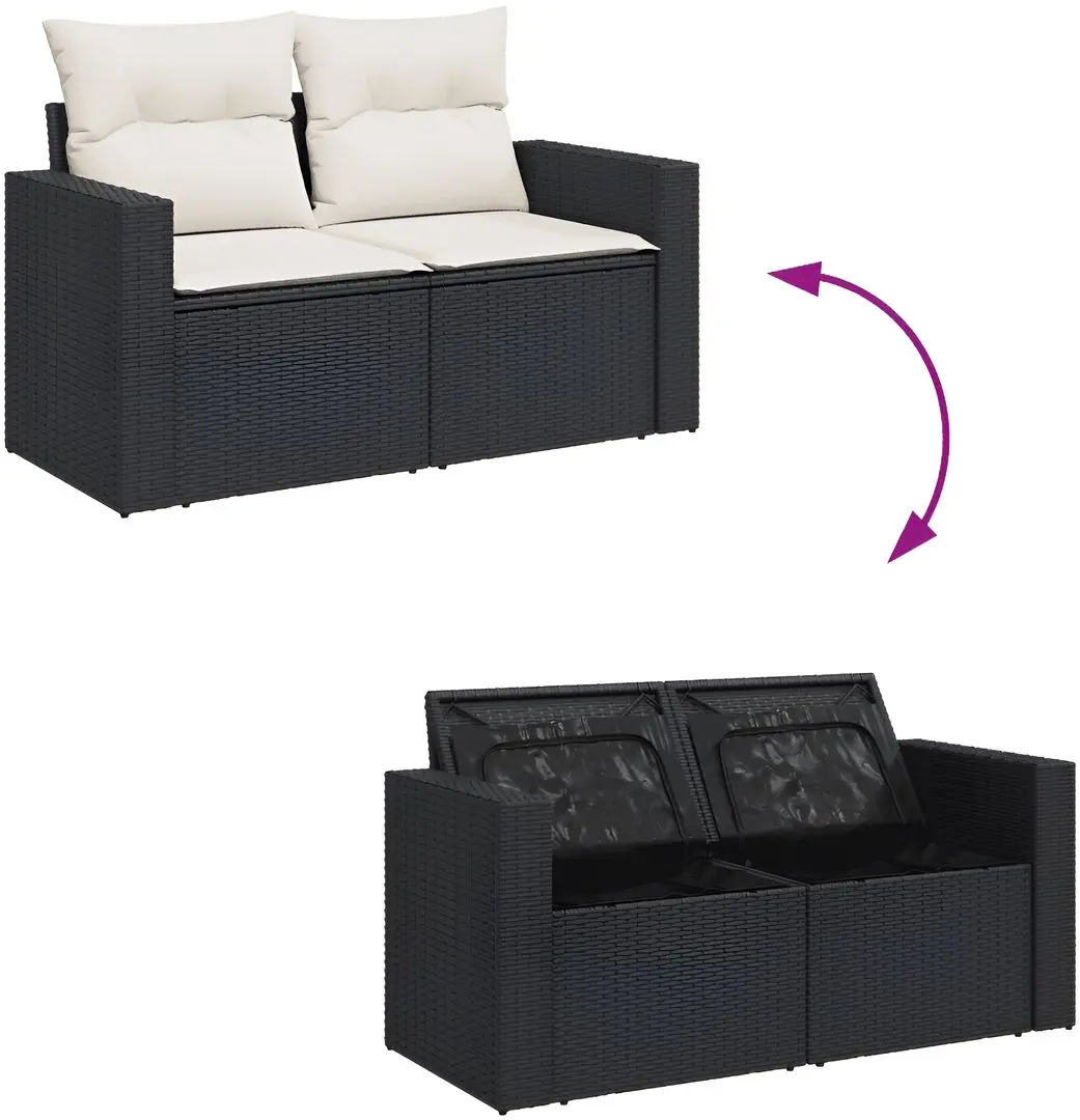Set mobilier de grădină VidaXL 3261306 (Black/White)