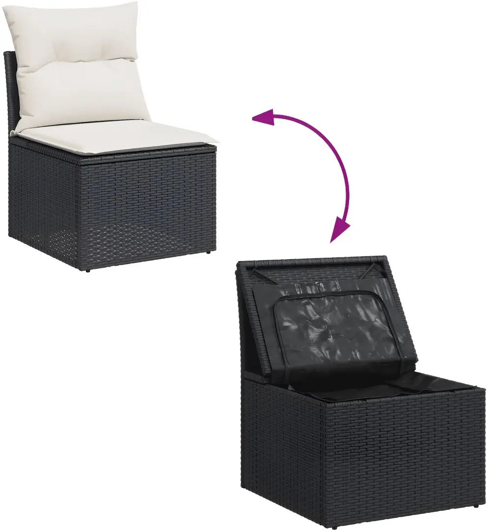 Set mobilier de grădină VidaXL 3261306 (Black/White)