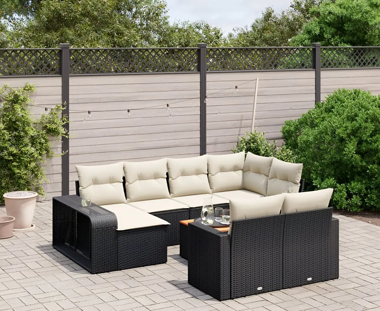 Set mobilier de grădină VidaXL 3261306 (Black/White)