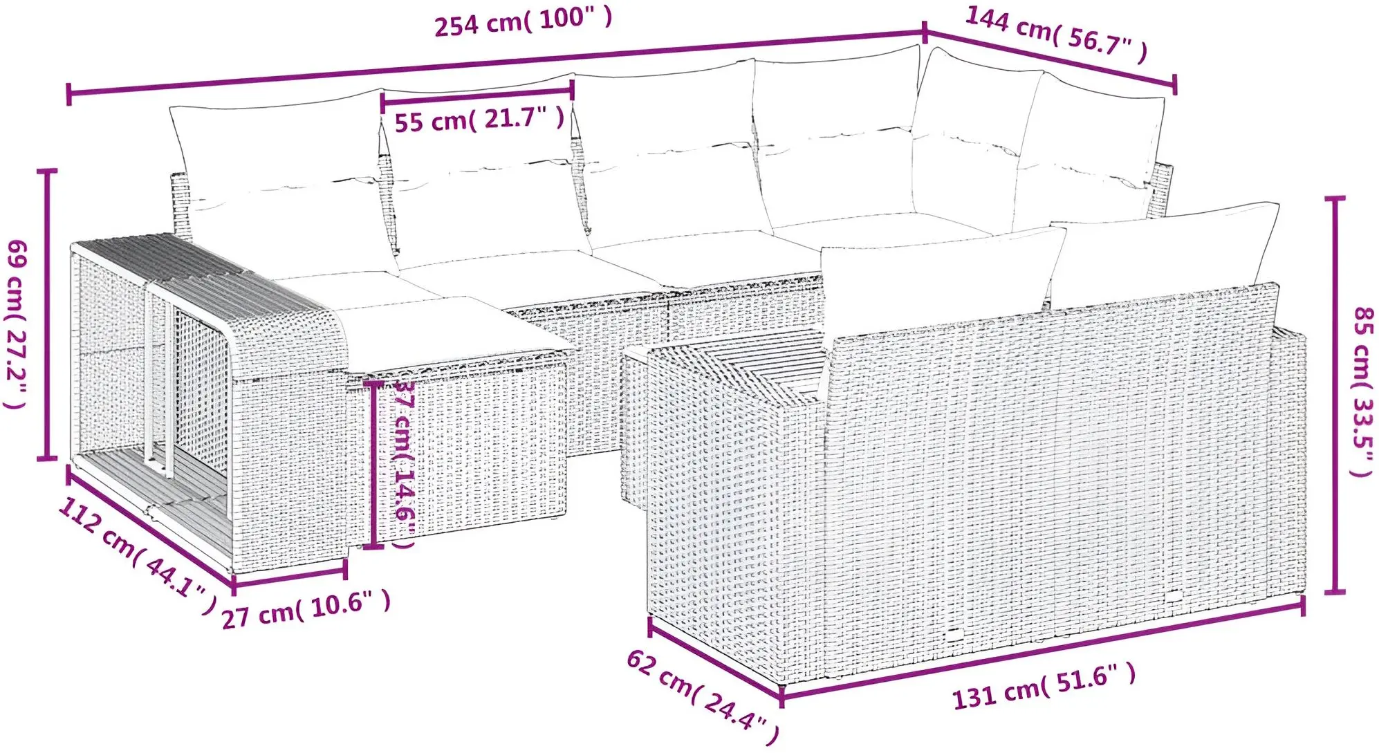 Set mobilier de grădină VidaXL 3261310 (Grey)