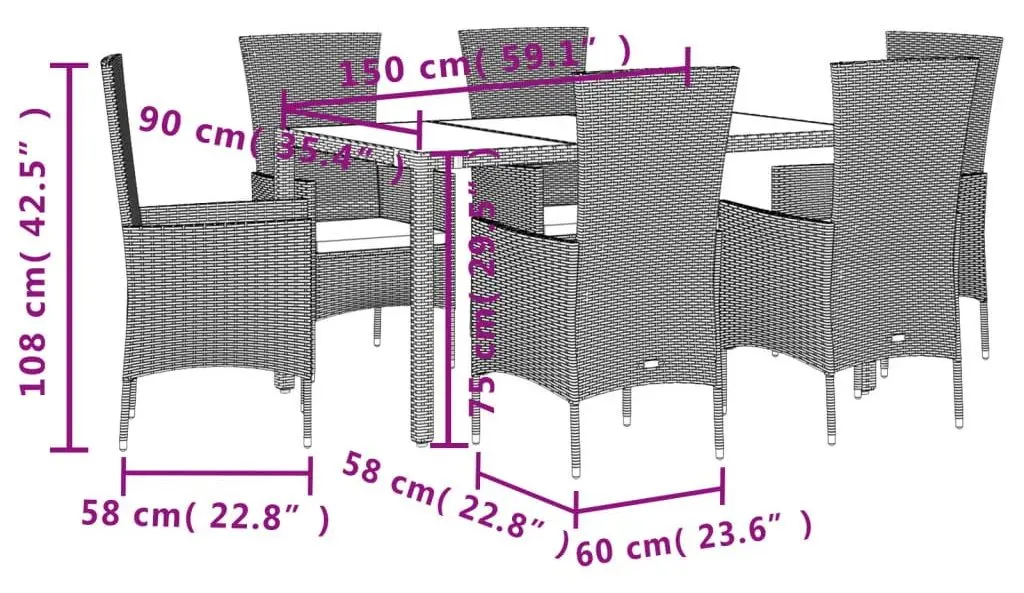Комплект садовой мебели VidaXL 3277572 (Beige/Cream)