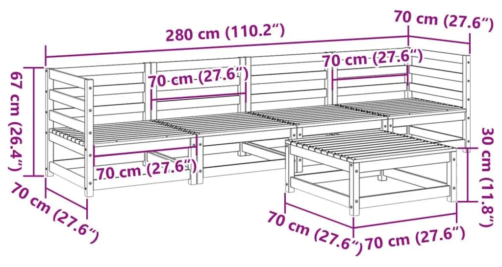 Комплект садовой мебели VidaXL 3299281 (Natural)