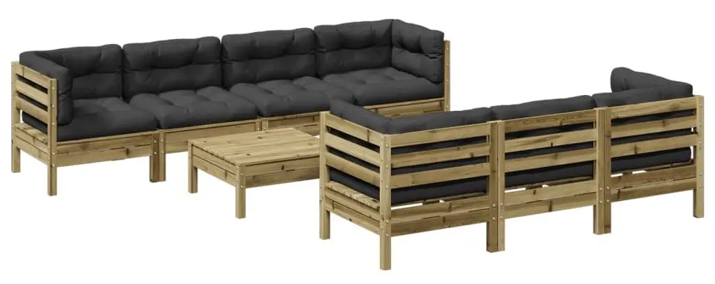 Set mobilier de gradina VidaXL 3299330 (Natural/Anthracite)