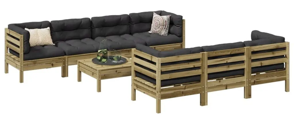 Set mobilier de gradina VidaXL 3299330 (Natural/Anthracite)