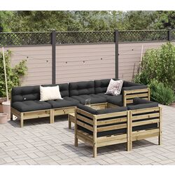 Set mobilier de grădină VidaXL 3299352 (Natural/Anthracite)