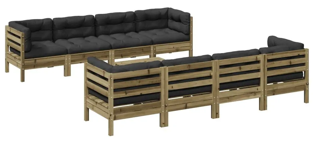 Set mobilier de gradina VidaXL 3299364 (Natural/Anthracite)