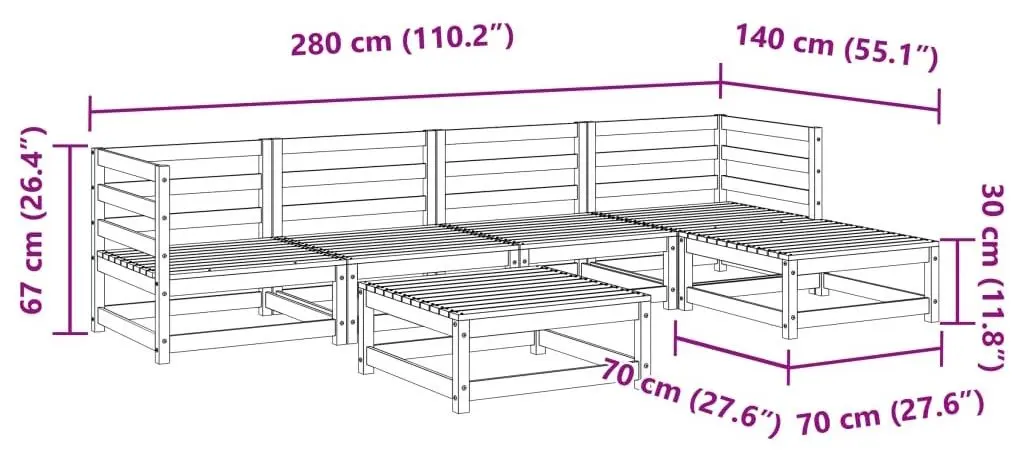 Set mobilier de gradina VidaXL 3299399 (Natural)